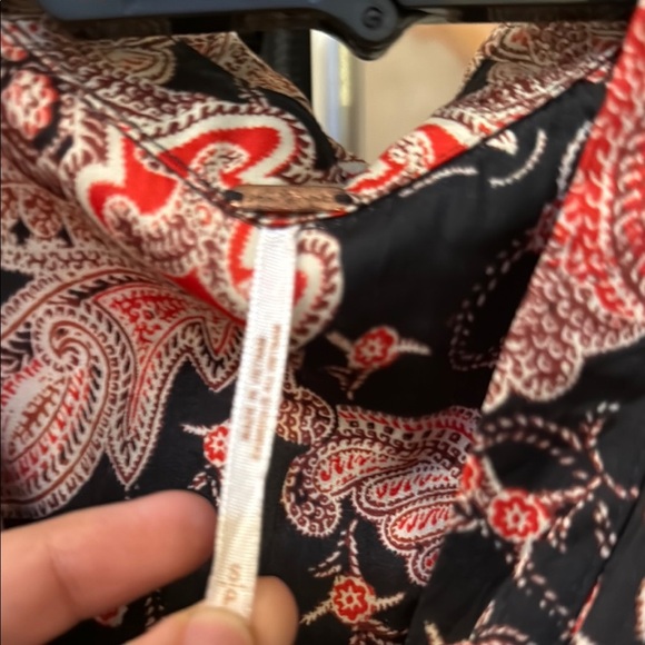 Free People Pink and Black Asymmetrical Oversized Blouse - Picture 2 of 3